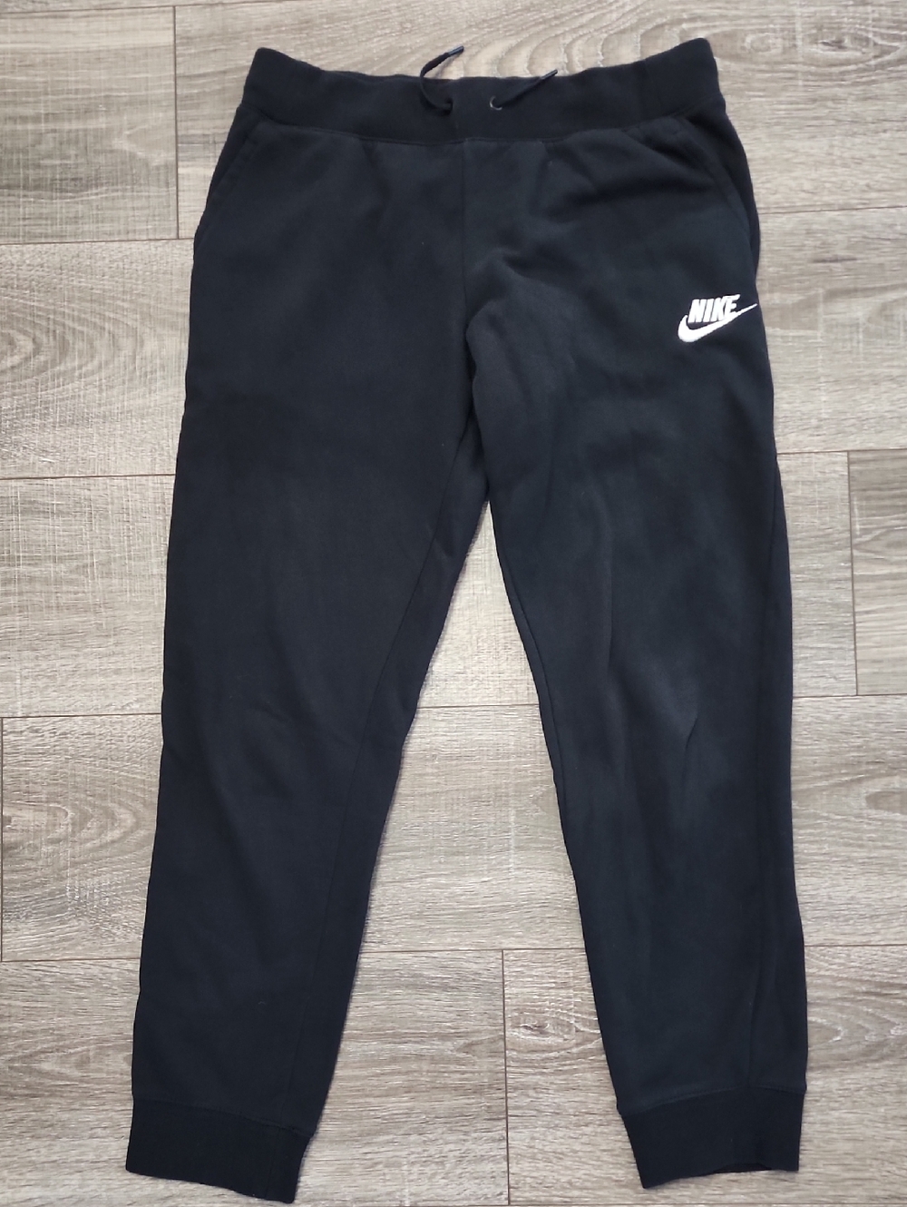 Nike Black Kids' Jogger Sweatpants with White Swoosh